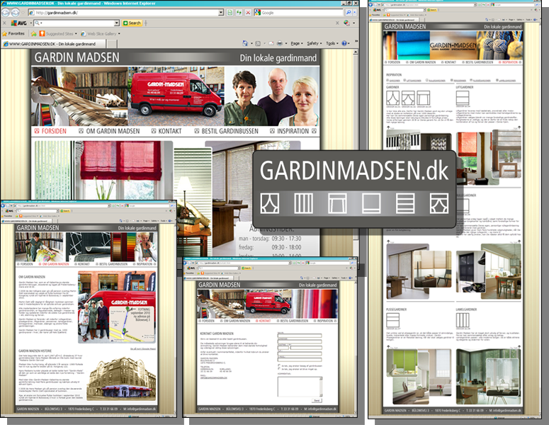 WWW:GARDINMADSEN:DK - Redesign, website og logo.