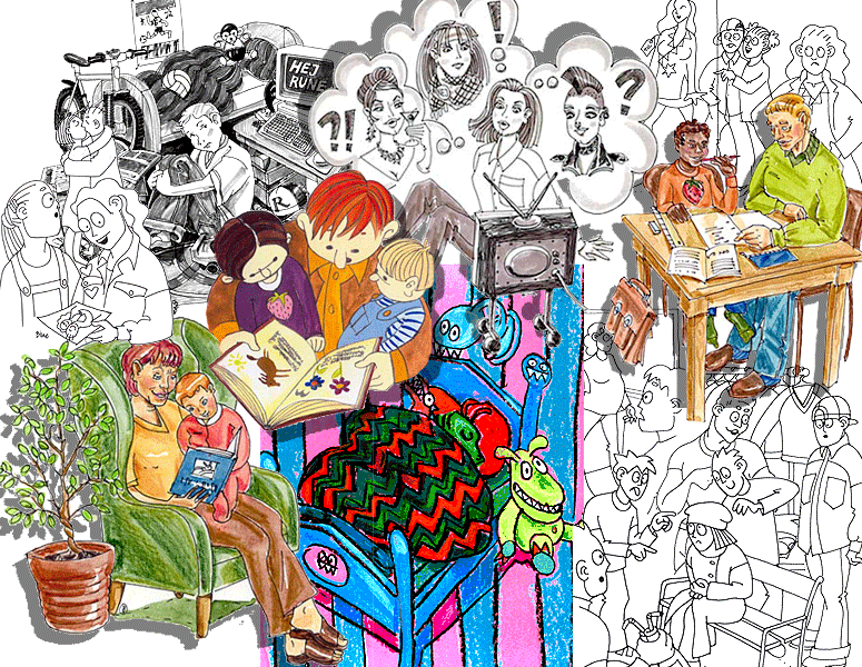 Diverse hndtegnede illustrationer