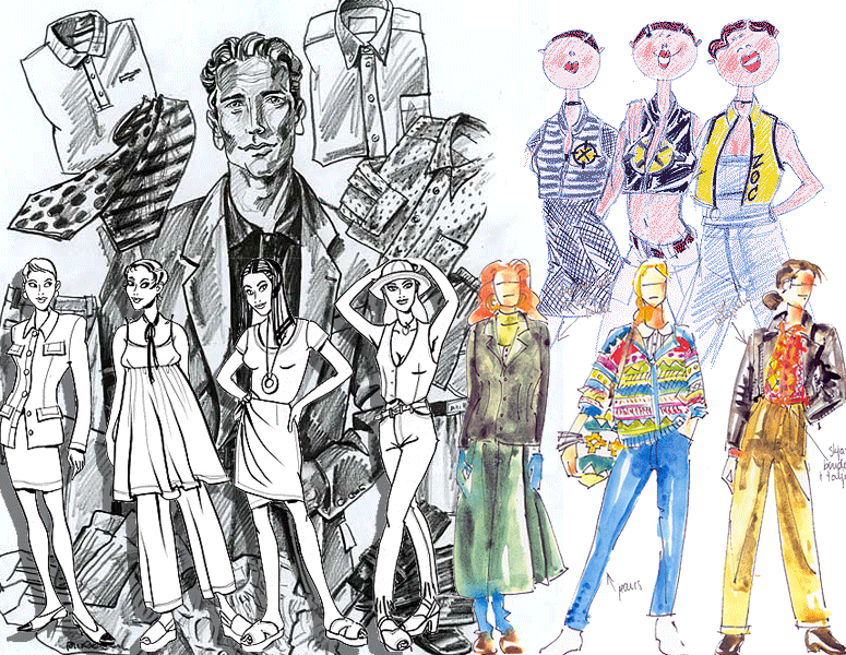 Diverse modeillustrationer - Carlin, Peclers, oplg til Jardex.